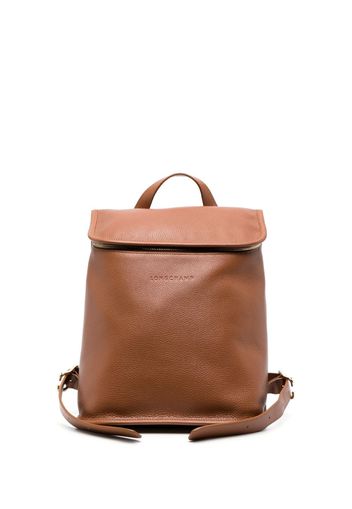 Longchamp Le Foulonné leather backpack - Marrone