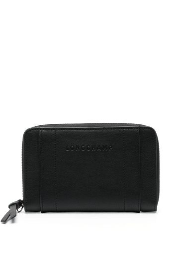 Longchamp debossed-logo leather wallet - Nero