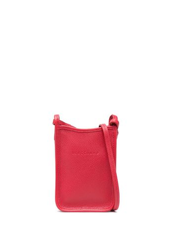 Longchamp Le Foulonné leather phone case - Rosso