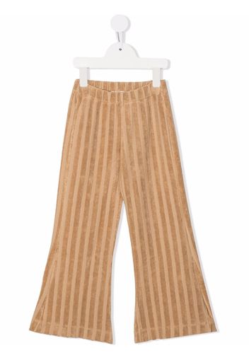 Longlivethequeen textured-stripe flared trousers - Toni neutri