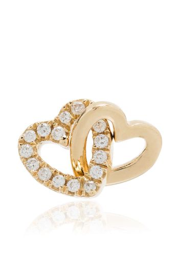 18K yellow gold Linked Hearts diamond charm