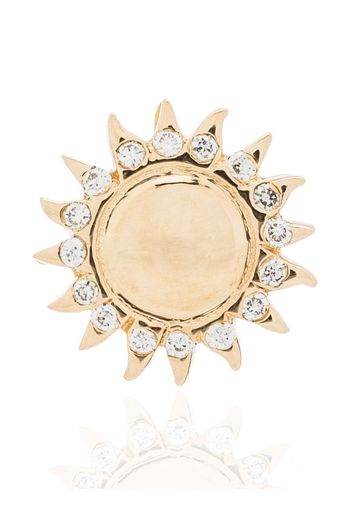 18K yellow gold sun diamond and enamel charm