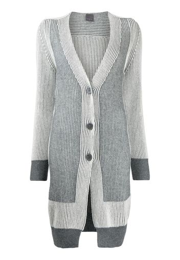 LORENA ANTONIAZZI Cardigan lungo con design colore - Grigio