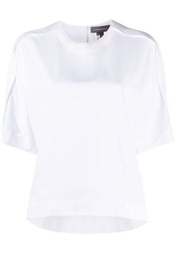 Lorena Antoniazzi pleat-detail short-sleeved blouse - Bianco