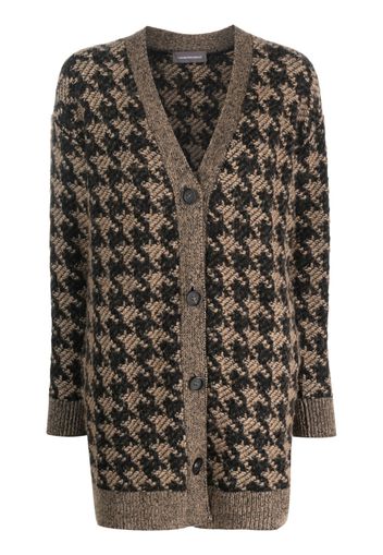 Lorena Antoniazzi houndstooth-pattern knitted cardigan - Toni neutri