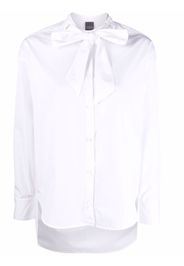 Lorena Antoniazzi pussbow-collar cotton shirt - Bianco