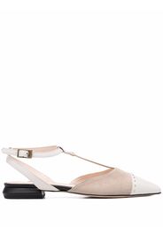 Lorena Antoniazzi suede leather-trim ballet shoes - Toni neutri