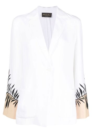 LORO PIANA silk-linen botanical jacket - Bianco