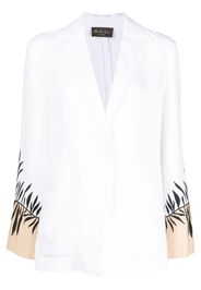 LORO PIANA silk-linen botanical jacket - Bianco