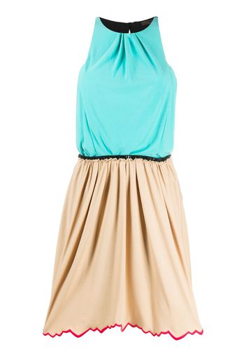 gathered sleeveless dress