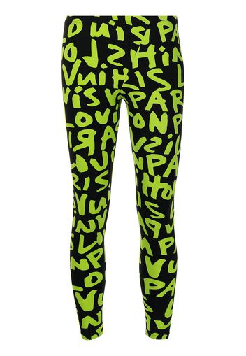 Louis Vuitton Leggings Graffiti Louis Vuitton Pre-Owned x Stephen Sprouse in nylon e poliuretano Pre-owned - Nero