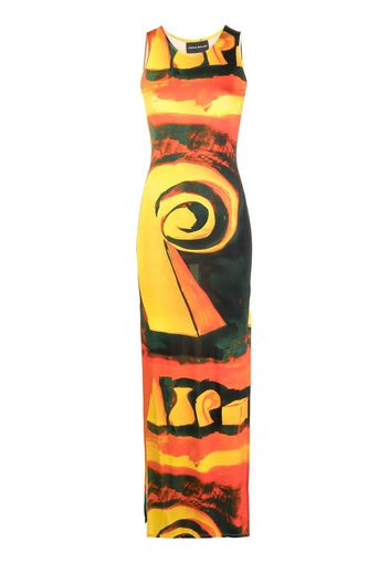 Louisa Ballou Sea Breeze-print maxi dress - Giallo