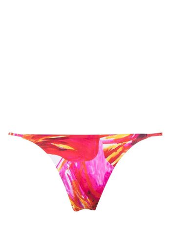 Louisa Ballou abstract-pattern low-rise bikini bottoms - Rosso