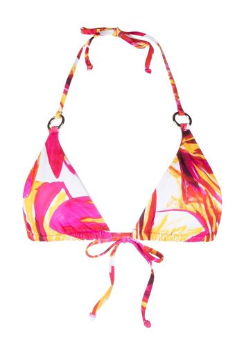 Louisa Ballou abstract-pattern low-rise bikini top - Rosso
