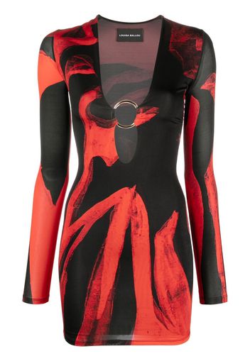 Louisa Ballou Helios abstract-print minidress - Rosso