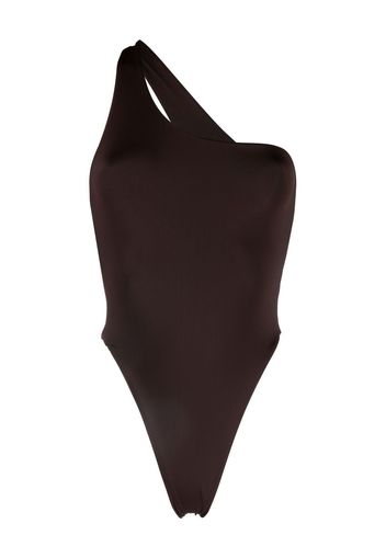 Louisa Ballou asymmetric cut-out swimsuit - Marrone