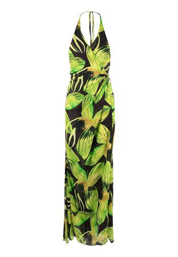 Louisa Ballou floral-print halterneck dress - Verde