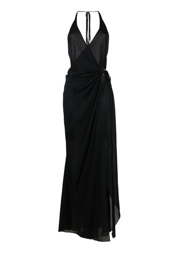 Louisa Ballou semi-sheer sleeveless maxi dress - Nero