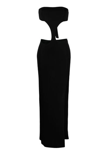 Louisa Ballou Carve cut-out strapless dress - Nero