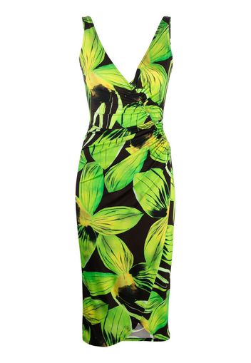 Louisa Ballou floral-print wrap midi dress - Nero