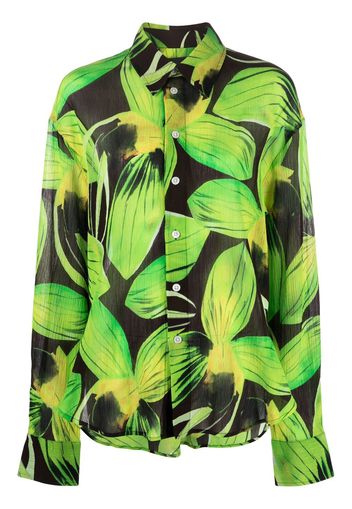 Louisa Ballou floral-print long-sleeve shirt - Nero