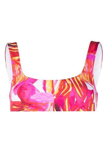 Louisa Ballou abstract-print bikini top - Rosa