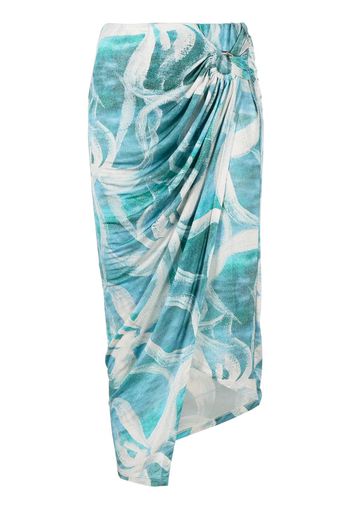 Louisa Ballou asymmetric midi skirt - Blu