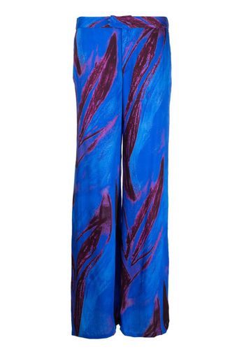 Louisa Ballou abstract-print wide-leg trousers - Blu
