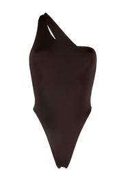 Louisa Ballou asymmetric cut-out swimsuit - Marrone