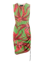 Louisa Ballou botanical-print asymmetric dress - Verde