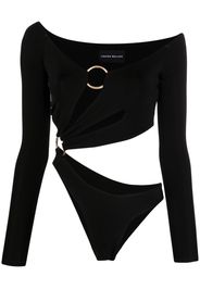 Louisa Ballou cut-out asymmetric jersey top - Nero