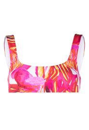 Louisa Ballou abstract-print bikini top - Rosa