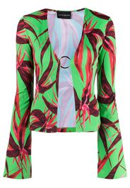 Louisa Ballou Cardigan con stampa grafica - Verde