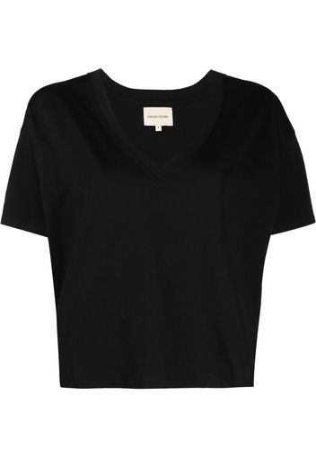 Loulou Studio T-shirt con scollo a V - Nero