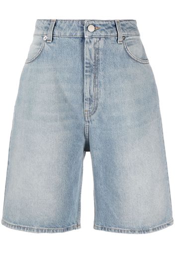 Loulou Studio washed denim organic cotton shorts - Blu