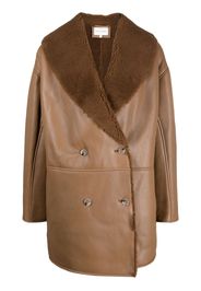 Loulou Studio Namo double-breasted shearling-lined coat - Marrone