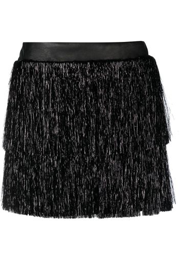 Loulou high-waisted fringed miniskirt - Nero