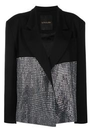 Loulou notched-lapels crystal embellished blazer - Nero