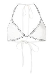 Loulou bead-embellished triangle-cup top - Bianco