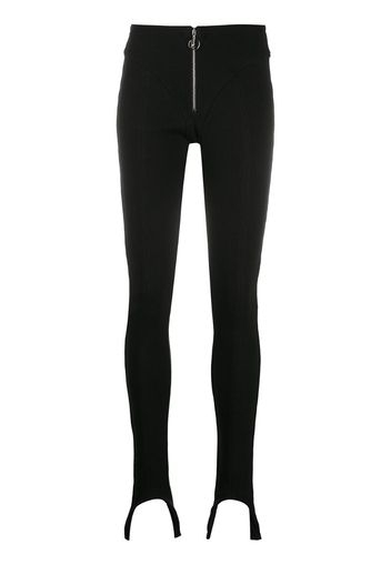 stirrup-hem fitted trousers