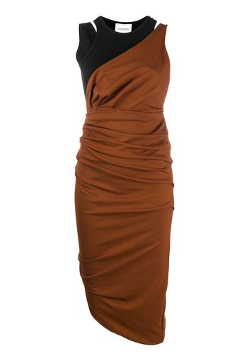 ruched fitted evening dress