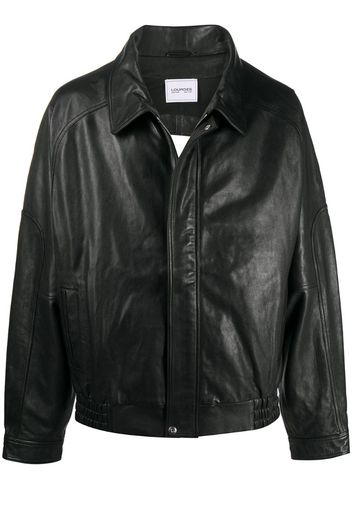 oversized cut-out leather jacket