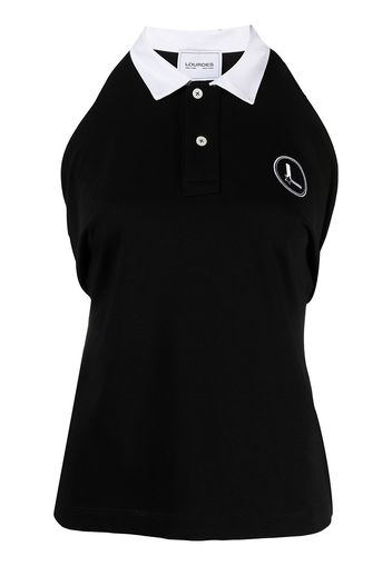 Lourdes rear-tie polo shirt - Nero