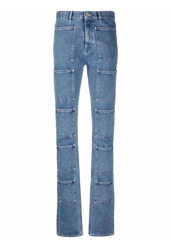 Lourdes 20-pocket straight-leg jeans - Blu