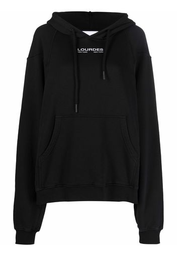 Lourdes logo-print oversized hoodie - Nero