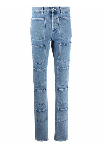 Lourdes patchwork-pocket slim-fit jeans - Blu