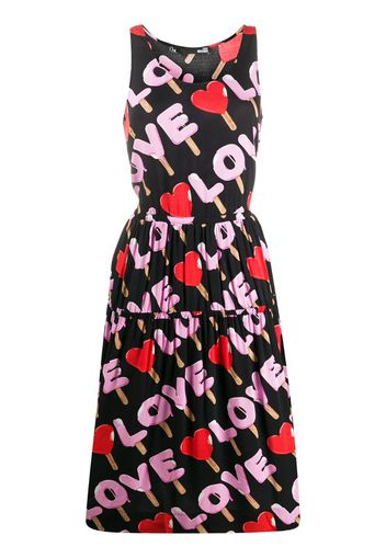 graphic-print flared dress