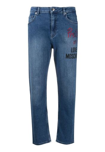 logo print straight-leg jeans