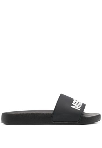 Love Moschino logo-print slides - Nero