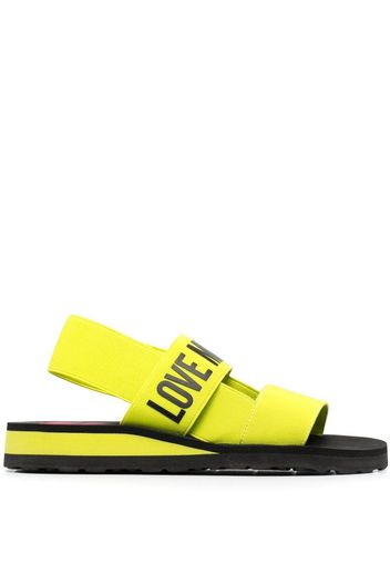 Love Moschino logo-print slingback sandals - Nero